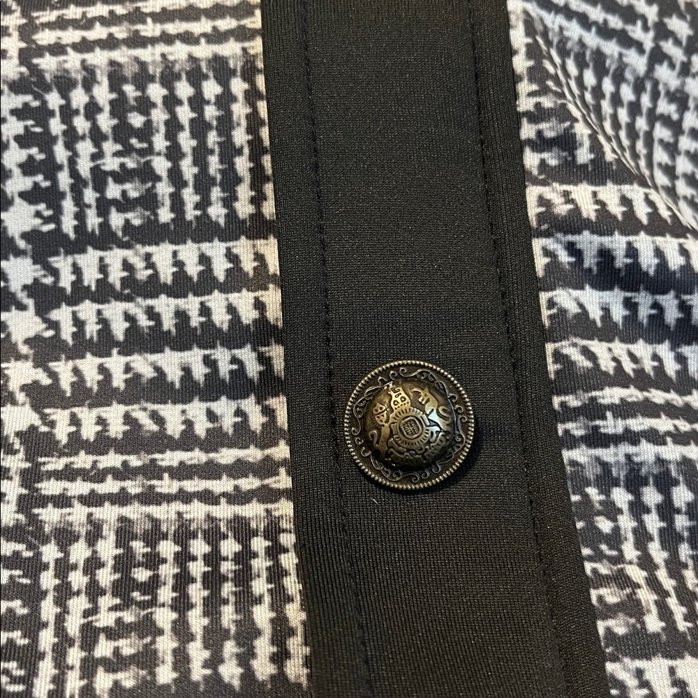Pam & Gela Black and White Houndstooth Plaid Track Jacket new Large - Picture 13 of 14